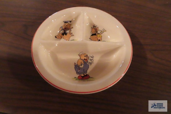Salem China, Three Little Pigs, child's dish