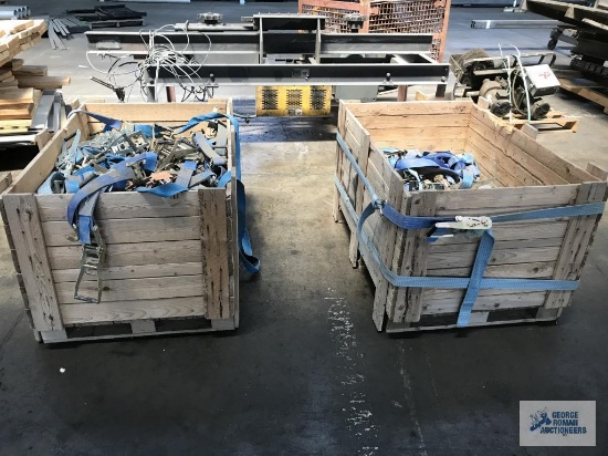 (2) TWO PALLETS OF SHIPPING RATCHETS AND STRAPS