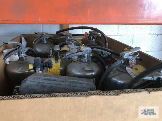 BOX OF FIRE EXTINGUISHERS