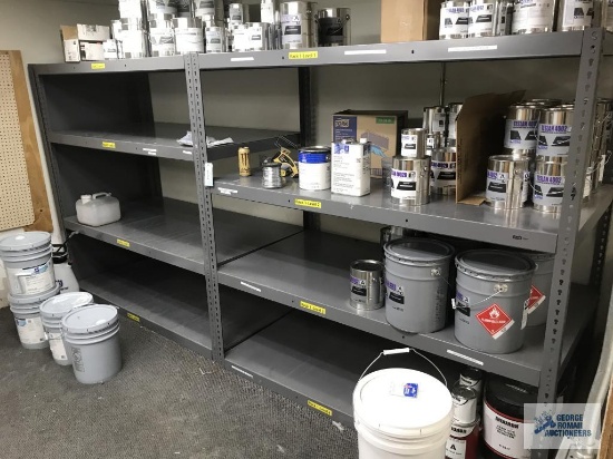 THREE SECTIONS OF HEAVY-DUTY SHELVING, NO CONTENTS