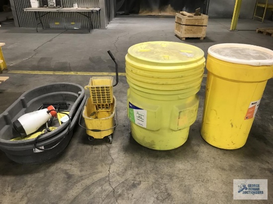 PLASTIC TUBS, MOP BUCKET, SPRAYER AND SPILL CONTAINER