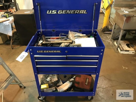 US GENERAL TOOL CABINET AND CONTENTS