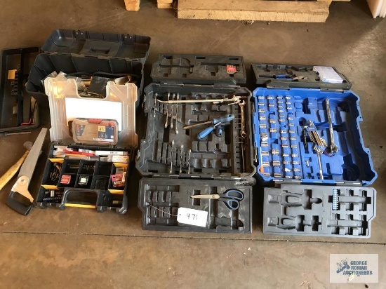 KOBALT COLLAPSIBLE TOOL BOX (NOT COMPLETE), TOOLBOX AND OTHER TOOLS