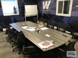 CONFERENCE TABLE AND TEN CHAIRS