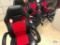 (4) RED AND BLACK OFFICE CHAIRS