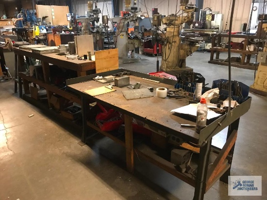 METAL WORK TABLE AND HOLD DOWNS