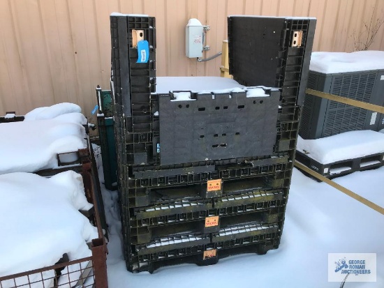 (4) PLASTIC FOLDING CONTAINERS