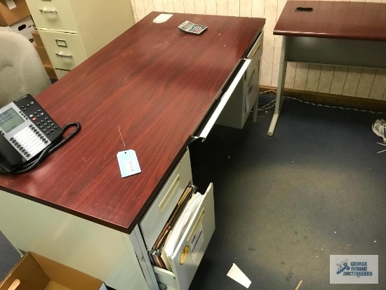 (2) DESKS, TABLES, CHAIR. CONTENTS AND PHONE ARE NOT INCLUDED