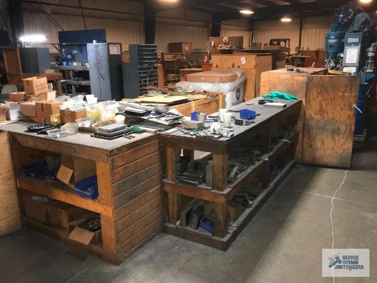 TOOLING, BLADES, ETC. ON THREE TABLES