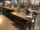 METAL WORK TABLE AND HOLD DOWNS
