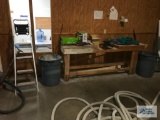 LADDER, SANDER, WOOD TABLES, SHOP VAC