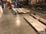 ALUMINUM SHEETS AND STEEL PIECES ON FLOOR AND ALONG THE WALL. RACK AND CONTENTS ON RACK NOT