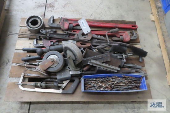 PIPE WRENCHES, DRILL BITS, HAND TOOLS