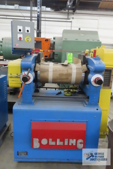 BOLLING MILL, 10" x 24" SILICONE MILL. NEW CONNECTING GEARS BORED TO FIT EITHER FRONT OR REAR ROLLS.