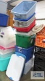 Totes and recycling bin
