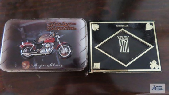 KEM card set and Harley-Davidson card set with tin
