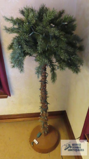 Lighted decorative palm tree