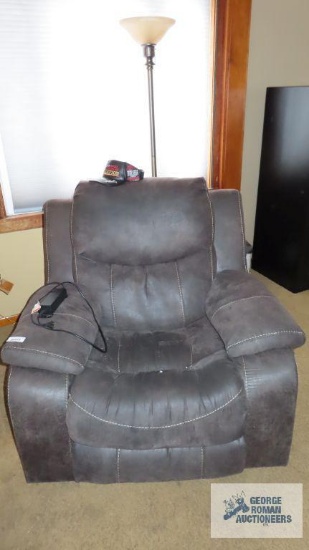 Faux leather power recliner