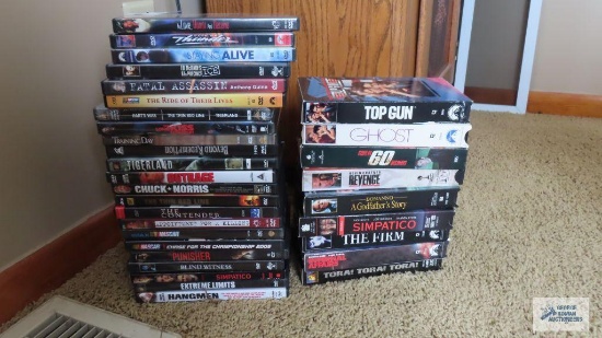 Variety of DVDs and VHS tapes