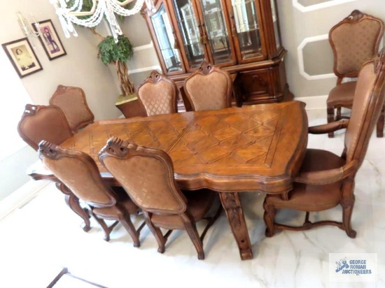 Aico Distinctive Furniture Designs by Michael Amini dining room table with 8 chairs and 3 extra