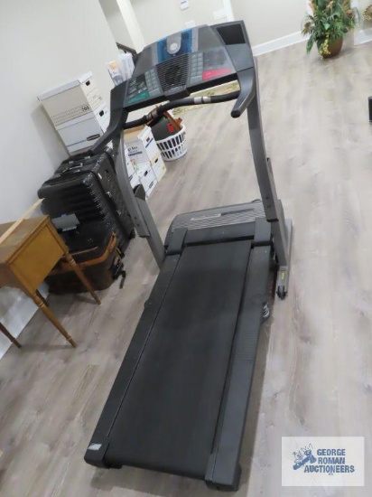 ProForm model 765CD interactive trainer treadmill exerciser with user's manual. In walkout basement.