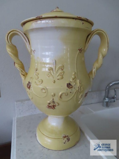 Tuscany Italy covered urn. 22" tall