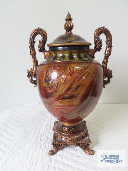 Decorative two handled urn.16" tall