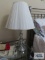 Glass and metal lamp