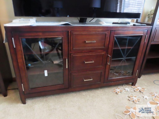 Mahogany finish flat screen TV stand