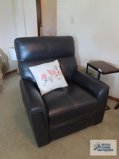 Faux leather power recliner