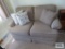 Loveseat made by Cochran with decorative bird motif pillows