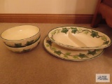 Franciscan divided dish, platter and bowls