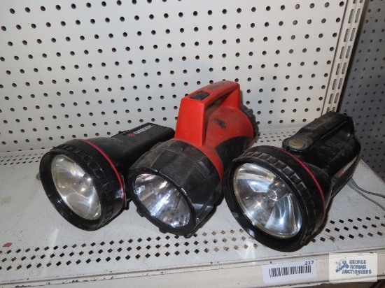 Three flashlights