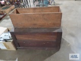 Antique wooden box and single drawer filing cabinet