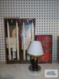 Polly flame butane candles, candle holder gift set and candle holder with glass shade