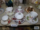 Variety of cups and saucers, including Napco