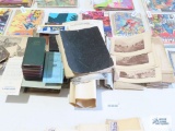Antique ledgers, newspaper clippings, etc