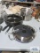 Blue Diamond non-stick pan with lid, Farberware roasting pan and stainless steel stock pot