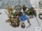 Miniature tea set, ceramic floral decorations, ceramic basket decoration, etc