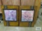 Two metal wall hangings with painted print of men in gondolas and buildings