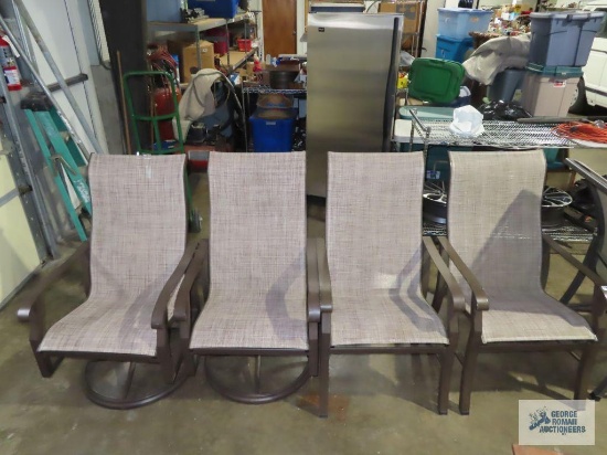 Four Woodward outdoor chairs, two swivel