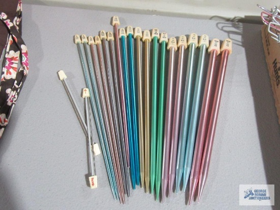 Variety of knitting needles