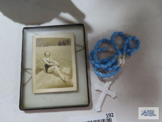 Picture frame and rosary