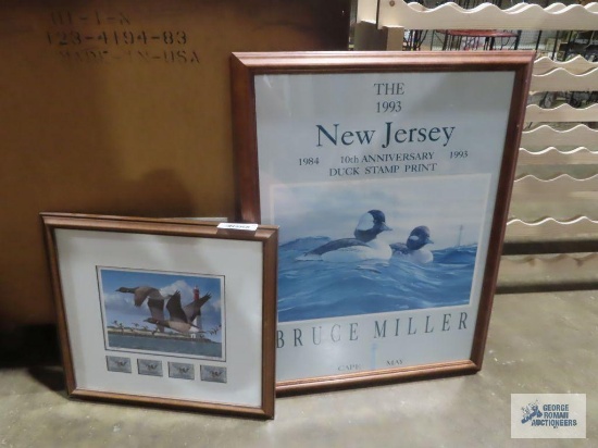 The 1993 New Jersey 10th anniversary duck stamp print by Bruce Miller. New Jersey, 1991 Waterfowl