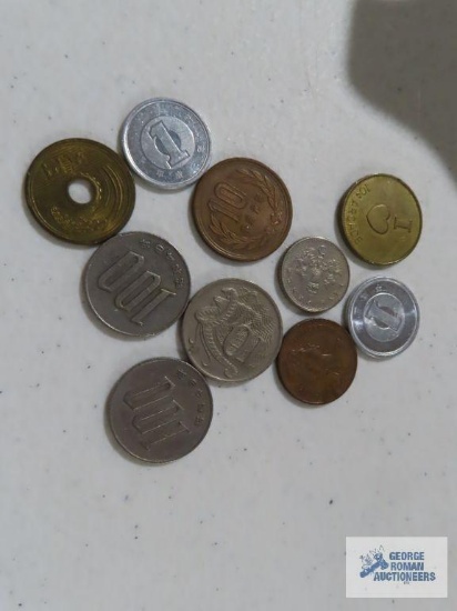 Foreign coins and tokens