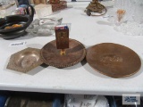 Vintage brass ashtrays and bull ashtray made in Denmark