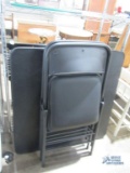 Folding card table and two chairs
