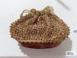 Beaded purse with plastic bottom