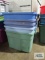 Five Rubbermaid totes, no lids