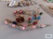 Colorful stone bracelet and earrings set, bangle bracelet, clip-on earrings, and other bracelet